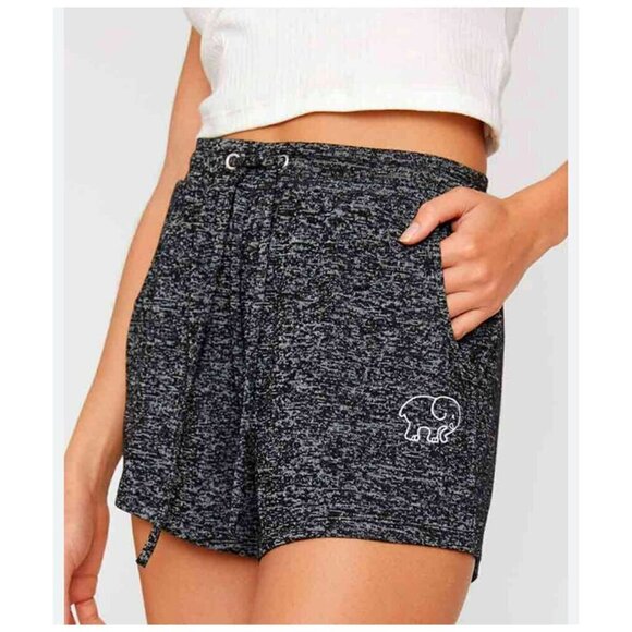 Ivory Ella Cozy Shorts in Dark Grey Lounge Wear Drawstring Waist Women's Size S - Picture 1 of 6